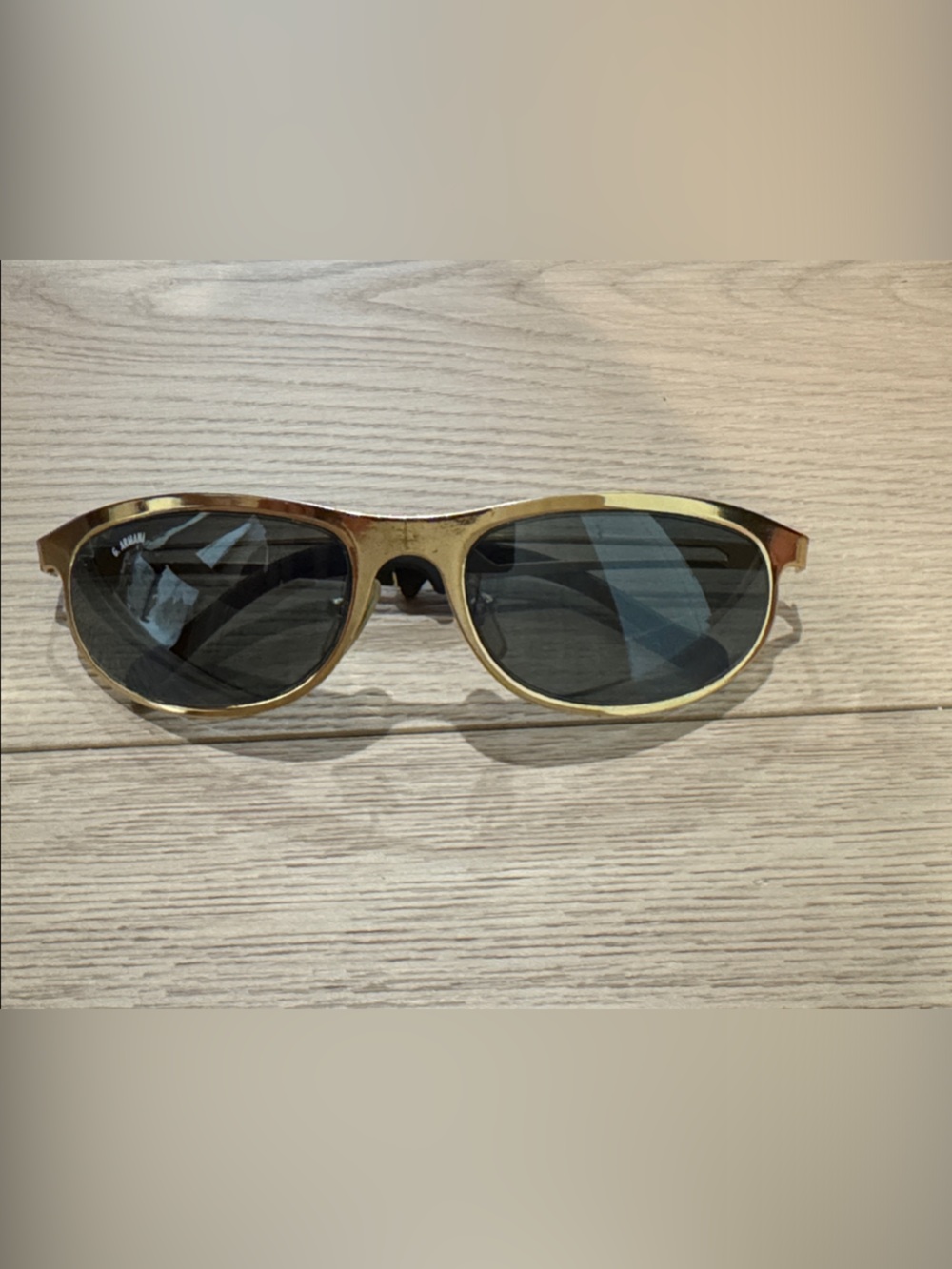 Vintage Armani Gold Frame Polarized Men's Sunglasses - Stylish Protection
